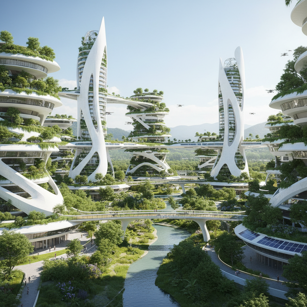 Futuristic architecture image processed